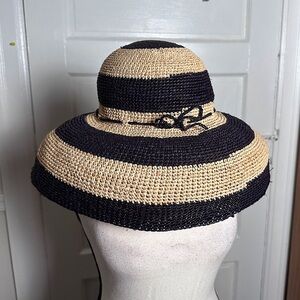 ONIGO Women’s Handmade 100% Raphia Sun Hat‎ Adjustable Wide Brim Quiet Luxury